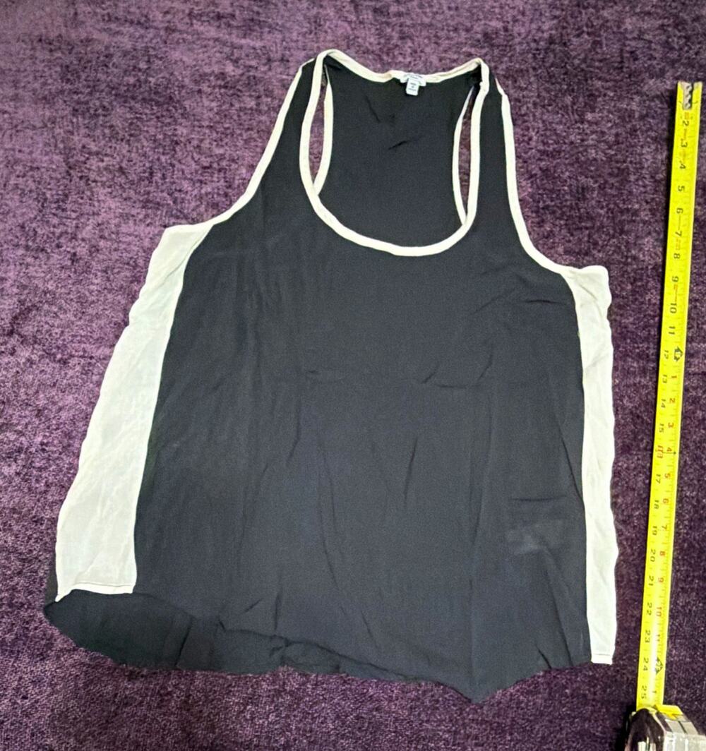 Splendid Black/White Colorblock Racerback Scoop Neck Jersey Rayon Tank Top M